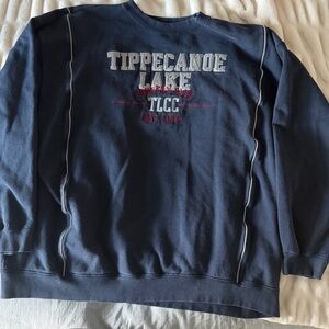 Tippecanoe Lake Navy Crewneck Sweater